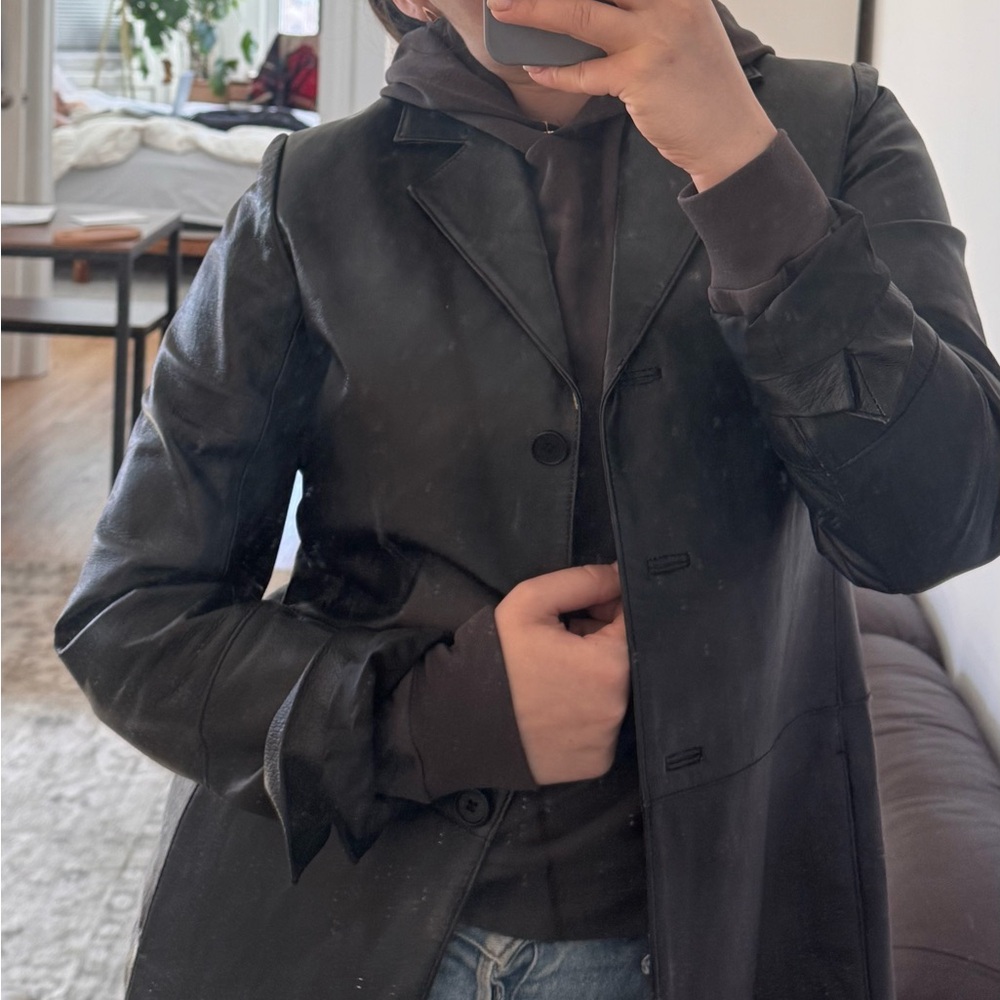 Bagatelle Black 100% leather Blazer jacket